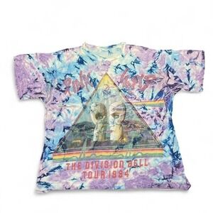 thrashed 1994 Pink Floyd The Division Bell Tour vintage all over tie dye t-shirt